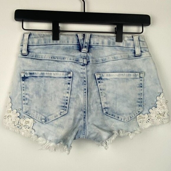 American Rag Denim Shorts Womens Size 0 Light Blue Pockets Summer Casual Shorts - Picture 10 of 11